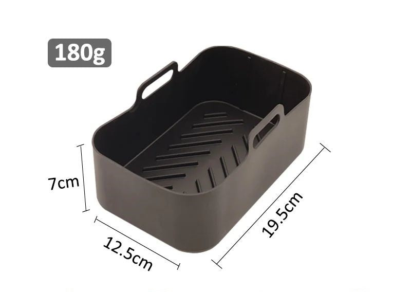 Siliconen Airfryer bak voor DUO Airfryers - 12.5 x 19.5 x 7 cm (LXBXH) - Set van 2 stuks