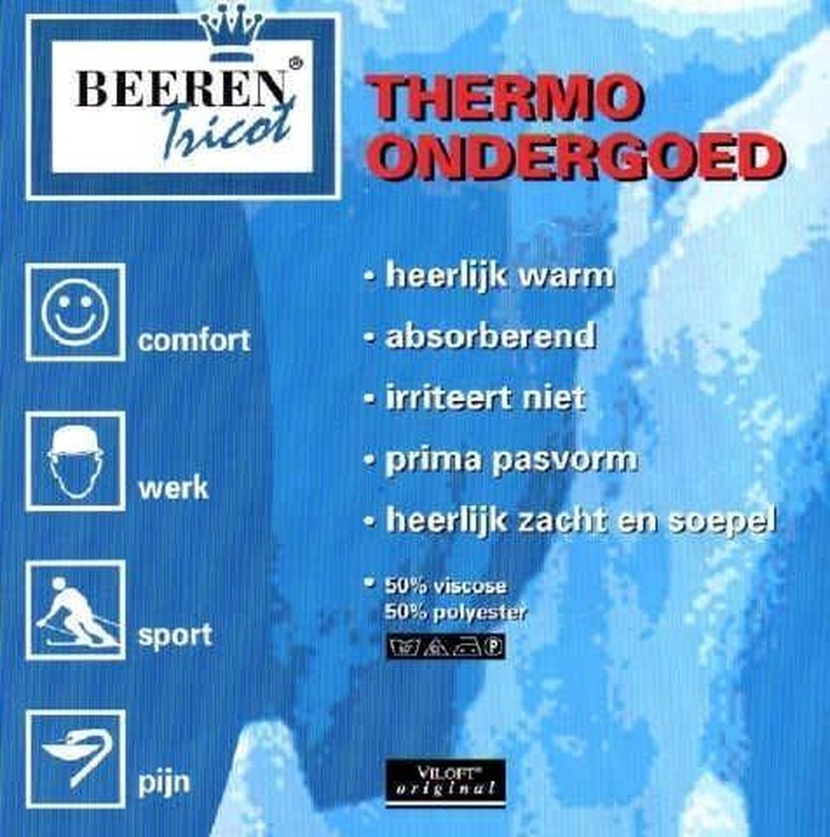 Beeren Unisex Thermo Shirt lange mouw Zwart